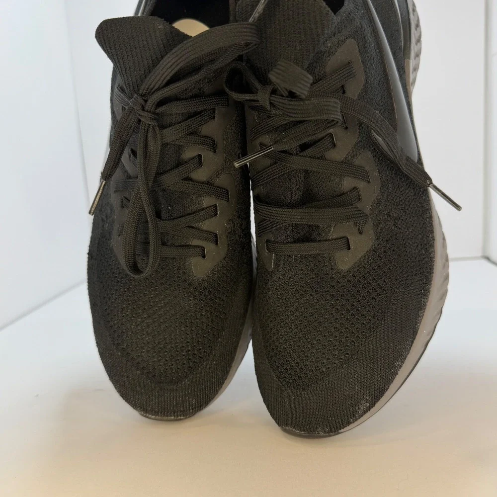 Nike Epic React Flyknit Mens Running Shoes Black Grey Size 10.5